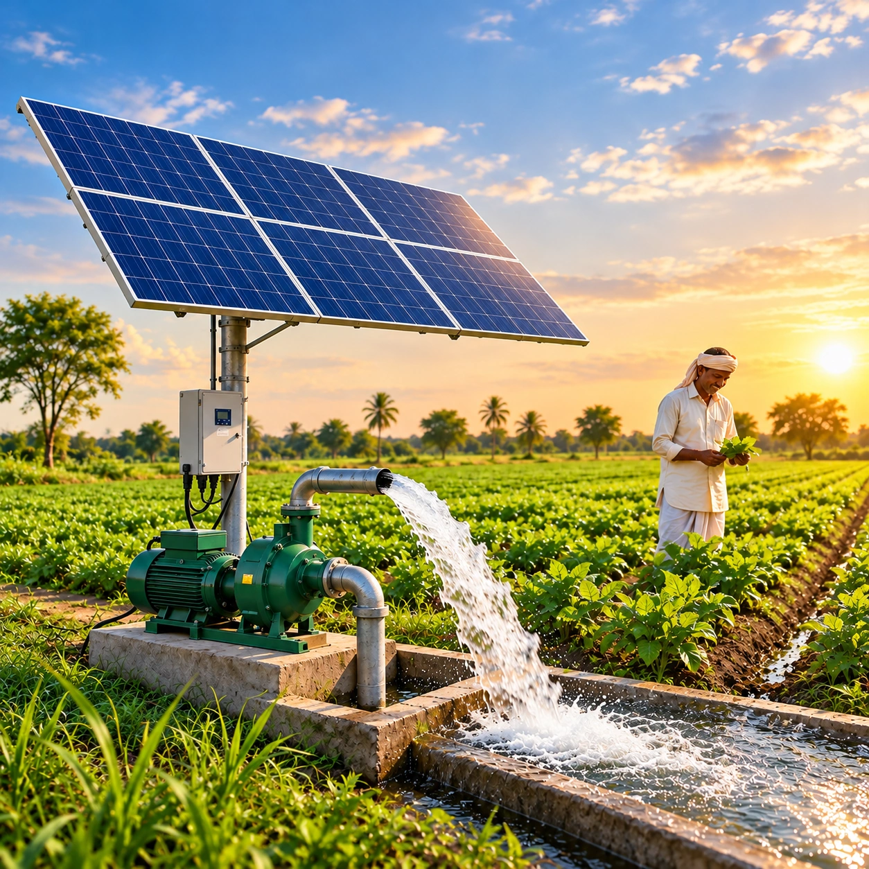 Solar-powered agriculture water pump