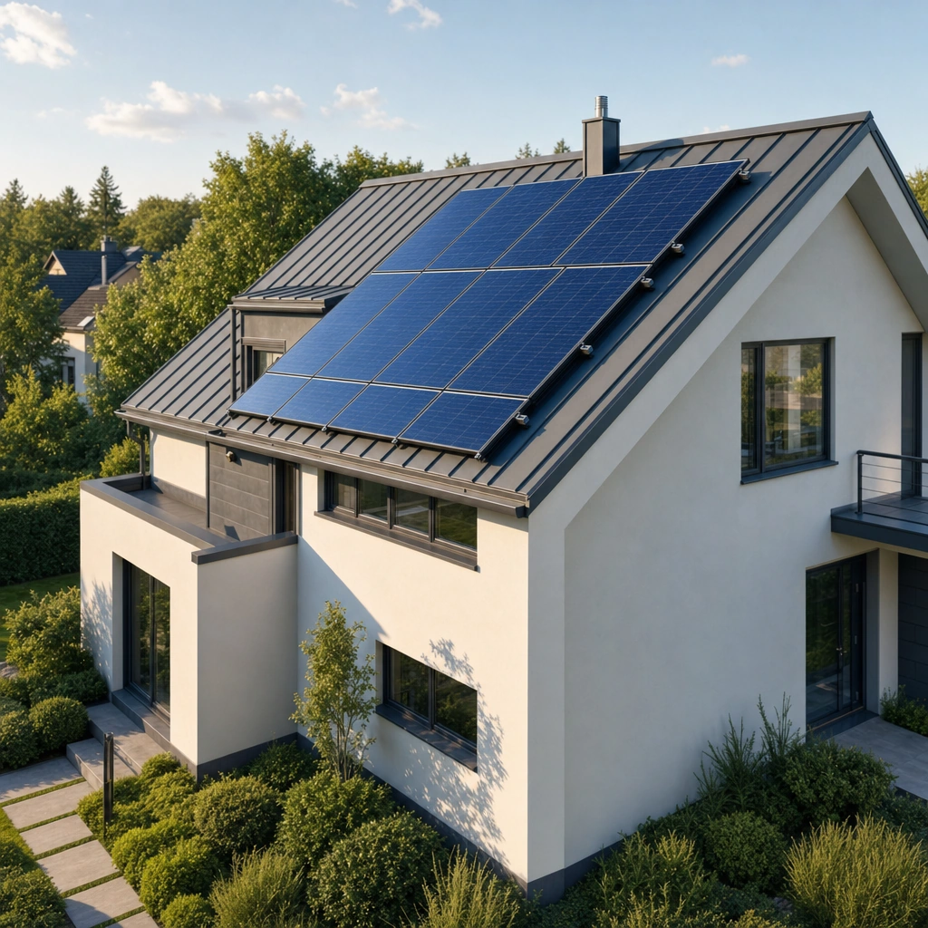 Residential rooftop solar installation